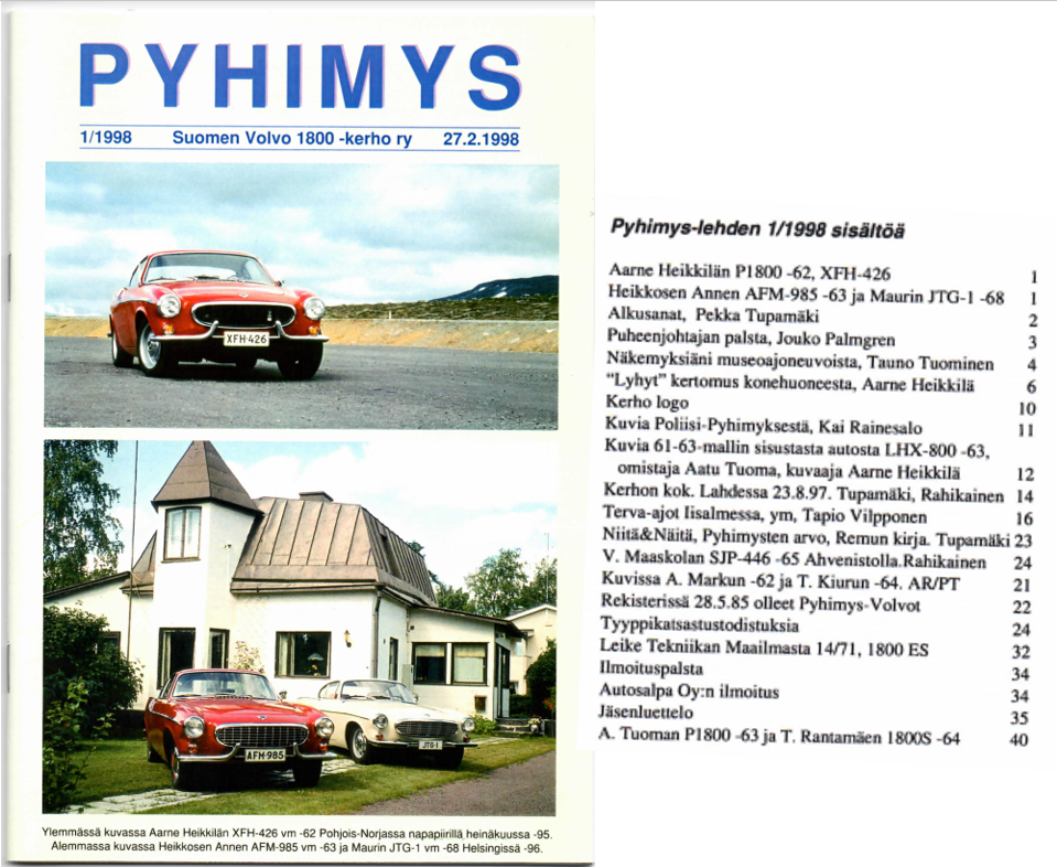 Pyhimys lehti Suomen Volvo 1800 kerho pyhimys-lehti-suomen-volvo-1800-kerho